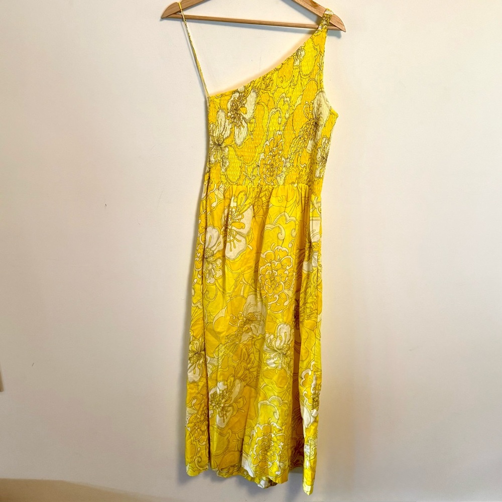 Faithfull the Brand Womens Khalani Midi Dress Yellow Size US 8 Large - Picture 7 of 8